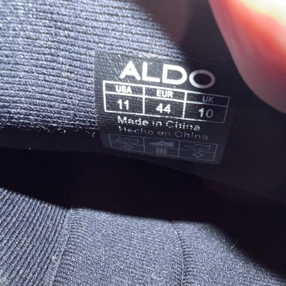 Aldo Mens Navy Blue Textured Lace Up Dress Shoes Sneakers‎ Size 11
